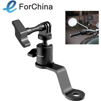 PULUZ Motorcycle Rearview Mirror Aluminum Alloy Action Camera Holder Mount