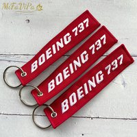 3 PCS Fashion Trinket Boeing 737 Keychain Phone Strap Embroidery Aviation Key Chains for Men Flight Crew Gift Key Rings