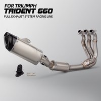 Daytona Exhaust System For Triumph Daytona660 Trident 660 Tiger 660 2021-2026 Motorcycle Escape Kit Racing Headers Tube Muffler