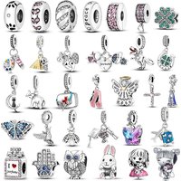 Silver Plated Rabbits Girls Perfumes Charm Beads Pendant Fit Original Bangle Bracelets Women DIY Jewelry