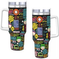 Stainless Steel Tumbler SouthPark Quotes Car Mugs With Straws Driving Cold and Hot Water Bottle Portable Large Coffee Mug
