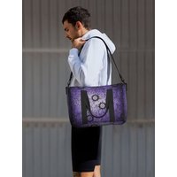 Custom Supernatural Purple Beach Travel Bag Large Capacity Tote Bags for Gym Yoga Women Shopping Duffle Shoulder Bag