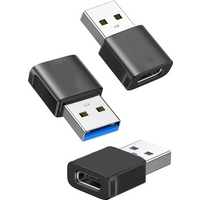 USB to USB C Adapter 3Pack, 10Gbps USBC Female to USBA Male Adapter Type C Charge Converter for iPhone 16 15 14 13 Plus Pro Max,