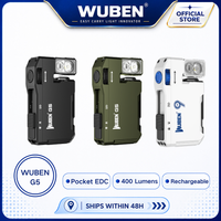 WUBEN G5 Wiederaufladbare EDC-Taschenlampe, 400 Lumen Duale Lichtquellen Mini-Taschenlampe mit RGB-Licht, Tragbare Taschen-Taschenlampe
