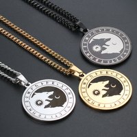 Yin Yang Wolf Sun Moon Pendant Stainless Steel Norse Vikings Pendant Necklace Viking Amulet Nordic Talisman