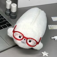 Cute Seal Doll Pencil Case High Aesthetic Value Storage Bag Stationery Bag Large Capacity Pen Pouch Gift