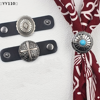 〔YY110〕Western-Style Scarf Clips Silk Ring Neckwear Slide Fastener Securing Loop Versatile Vintage Decorative Access For Men