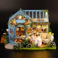 Wooden Dollhouse Kit Handmade Building Model 3D Puzzle Assembly Toy Miniature Doll House With Furniture Lighting Birthday Gifts