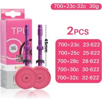 NPY Ultralight Road Bike Tpu Inner Tube 700x23-32c French Valve Removable Aluminum Alloy Valve - Puncture Resistant Bicycle Tire