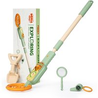 Metal Detector for Kids Outdoor Explorer Kit with Magnifying Glass Shovel Whistle Compass Educational Toy For Hiking Treasure