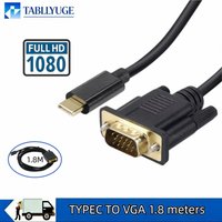 1.8M Type-C To VGA Adapter HDMI-Compatible to VGA Adapter DP to HDMI-Compatible Suitable for Laptops Projectors Monitors