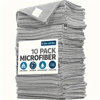 5/10/20pcs Kitchen Towel, Ultra-fine Fiber Light Gray Cleaning Cloth Set, Absorbent, Soft And Stain-removing Cloth