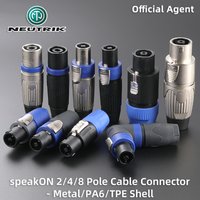 Original Neutrik 2 4 8 Pins SpeakON Loudspeaker Connectors NL4FX NL8FC Audio Cable Home Theater Screen Amplifier Speaker Plug