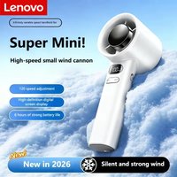 Lenovo Handheld Fan 120 Wind Speeds Mini Bladeless Portable Hand Fan USB Rechargeable Highspeed Fans Camping Electric Air Cooler