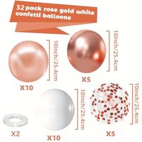 32pcs Rose Gold Metal Latex Confetti Balloons Wedding Decoration Globos New Year Birthday Party Decorations Baby Shower Supplies