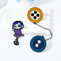 Halloween Coraline Secret Door Enamel Brooch Spooky Cartoon Pin for Backpack Jacket & Costume Accessories
