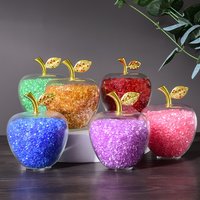 1PC Amazing Love Gifts Hollow Glass Apple Full Fill with Color Crystal Rhinestone Figurines Home Decoration Accessories