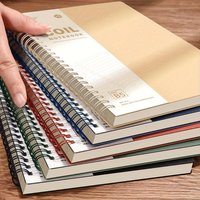 A5/B5 Spiral Notebook Thicken Lay-Flat Binding Pocket Notebooks 120 Cream Pages with Ring Binders Coil Notebook