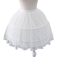 Girls Crinoline Petticoat with 2 hoops Under skirt Short White Underskirt A-line Ball Gown Petticoats