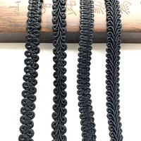 5m/16.4ft Each pack 1.2cm Wide Curtain Centipede Curve Lace Trim Handmade DIY craft sewing black ribbons curtain decoration