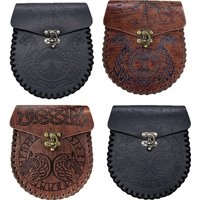 Pochette d'argent Viking médiévale, sac de taille à ceinture suspendue pour Cosplay, sac à cordon en cuir unisexe, porte-monnaie, accessoires de fête, accessoire