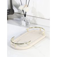 Elegant Bathroom Vanity Tray Makeup Jewelry Storage Plate Nordic Style Pure Color Home Desktop Organizer from Guangdong
