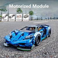 1922PCS 1/10 Scale Super Racing Car Building Blocks Kit DIY Sports Car Model with Optional Power Functions Creative Display Gift