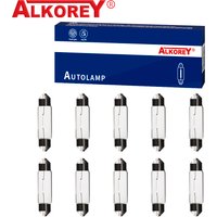 Alkorey 10PCS C5W 12V5W Signal Lamp 36mm 39mm 41mm Car Festoon Light Auto Interior Reading Dome Light Halogen Bulbs