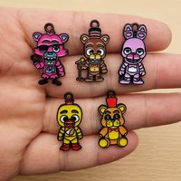 10pcs Cartoon Charm for Jewelry Making Enamel Necklace Earring Bracelet Pendant Diy Accessories Alloy Metal Black Plated