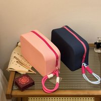New Portable Silicone Storage Bag Large Capacity Waterproof Zipper Pouch Desktop Storage Toiletries Bag Lipstick Bags