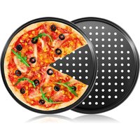 1Pcs Perforated Pizza Pan for Oven, 28/32cm Steel Tray, Round with Holes, for Crispy Even Baking, Non-Stick, Pizza Baking Tool