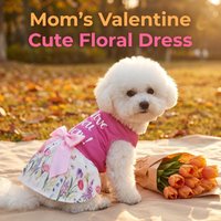 Dog Dress Girl Dog Sleeveless Clothes Floral Pet Apparel Pink Bowknot Cat Clothing Puppy Dresses Doggy Costume Mothers' Day