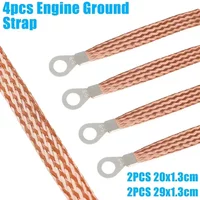 4pcs Engine Ground Strap Copper Cable Kit Car Truck Body Frame Universal Battery Parallel Modification Line Car Grounding Wire