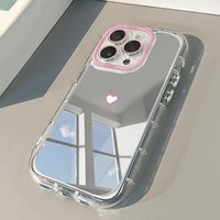 Nice Heart Makeup Mirror Phone Case For iPhone 17 16 15 14 13 12 Pro Max X XS XR 16 7 8 Plus 16e SE2 Hard Bumper Cute Back Cover