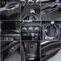 For Mazda MX-5 MX5 ND 2016-2025 Soft Carbon Fiber Car Center Control Gear Panel Cover Glass Lift Frame Sticker Car Interior Kit