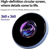 Beambox Electronic Bar Niji E-Badge Display Pin Dynamic Electronic Badge 1.53-inch Touchscreen Children's Gift Zoo Commemorative