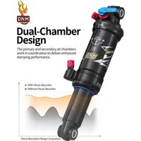 DNM AO39RC bicycle rear shock absorber 165/190/200mm three-stage locking dual air shock absorber with damping adjustment