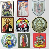 Jesus Printing Patch on Clothes The Madonna Tactical Morale Badges Hook Loop Saint George's Embroidery Patches Backpack Stickers