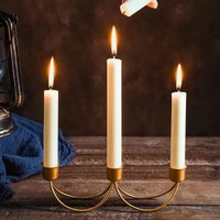 3 Arms Candle Holder, Candle Holders, Metal Candle Stick Candle Stands for Party,