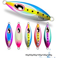 AOCLU Japan Quality Slow Jigging Metal Jig 40g 60g 80g 100g Hard Bait Sinking Stick Fishing Lure Reflective Hologram Luminous UV