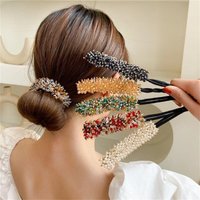 Crystal hair bun maker, braiding and styling tool, lazy twisting hair bun, bun hair stick, fluffy flower bun hair accessory