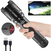 Lenovo 1000000LM Super Bright LED Flashlight Rechargeable USB-C Digital Display IPX8 Waterproof Long Lasting Camping Emergency