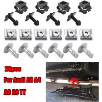 20PC Engine Under Gearbox Cover Clips Undertray Shield Body Splash Guard Fastener Screw For Audi A3 A4 B5 B6 B7 A6 A8 TT Mk1 Car