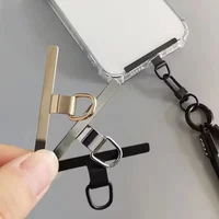 4/1PCS Ultra-thin Stainless Mobile Phone Lanyard Patch Gasket Upgrade Ears Bent Detachable Anti-lost Tether Safety Connect Card