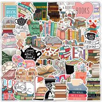 52-Piece Reading-Themed Stickers - Decorative Decals for Notebooks, Journals, Books, Phone Cases & Laptops(Anime Worlds Store)