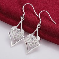 New 925 Sterling Silver Earrings for Elegant Women Jewelry cute noble Crystal Mother's Day Gifts
