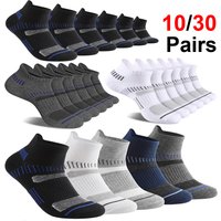 5/10 Pairs Thick Men's Running Socks Soft Comfortable Sweat-Absorbing Low-Top Boat Socks for Cycling Sports & Leisure Anti-Blist