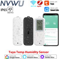 Tuya WiFi/Zigbee Smart Temperature Humidity Sensor Outdoor IP65 Waterproof APP Remote Monitoring Works With Alexa Google Home