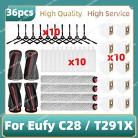 Compatible For Eufy C28 / T291X Vacuum Replacement Parts Main Brush Side Brush HEPA Filter Roller Mop Dust Bag Accessories