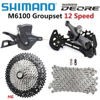 AliExpress Shimano SHIMANO DEORE M6100 1x12 Speed derailleur Groupset MTB Mountain Bike M6100 shifter Rear Derailleur SUNSHINE Cassette 52T 50T 46T